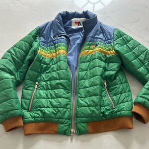 Unisex green Aviator Nation puffer jacket